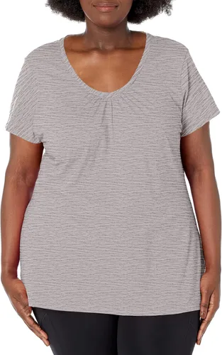 Vista 11 de Just My Size, playera con cuello en V fruncido y mangas cortas, para mujer Negro