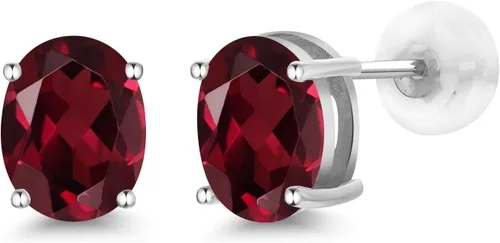 Vista 165 de Gem Stone King Aretes de oro de 14 quilates con piedra natal ovalada de 0.315 x 0.236 in Aretes de oro para mujer