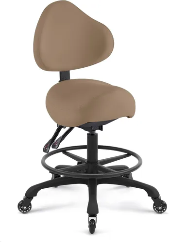Vista 14 de Silla neumática giratoria con ruedas y respaldo ergonómico para Negro