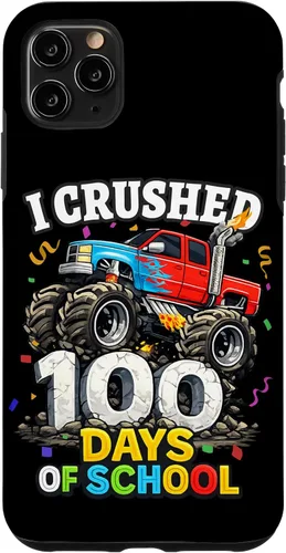 Vista 13 de I Crushed 100 Days of School - Monster Truck 100th Day Boys Case for iPhone 16