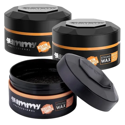 Vista 10 de Gummy Professional Bright Max Hold - Cera para peinar el cabello con complejo de queratina, acabado de alto brillo de fijación extra para espalda