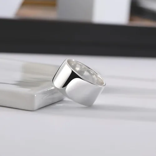 Vista 6 de RLMOON Anillos de banda ancha chapados en oro o plata de 18 quilates de 0.472 pulgadas, anillo de pulgar para mujeres y hombres, grueso, simple