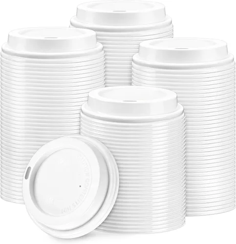 Vista 10 de Paquete de 100 tapas desechables negras para tazas de café, se
