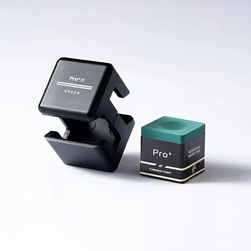Vista 10 de TP Pro+ TurningPoint - Tiza profesional para billar con soporte de aluminio, disponible en azul y verde