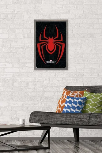 Vista 2 de Trends International Marvel's Spider-Man 2 - Póster de pared con icono de Miles Morales, 22.4 pulgadas de largo x 14.7 pulgadas de ancho, versión