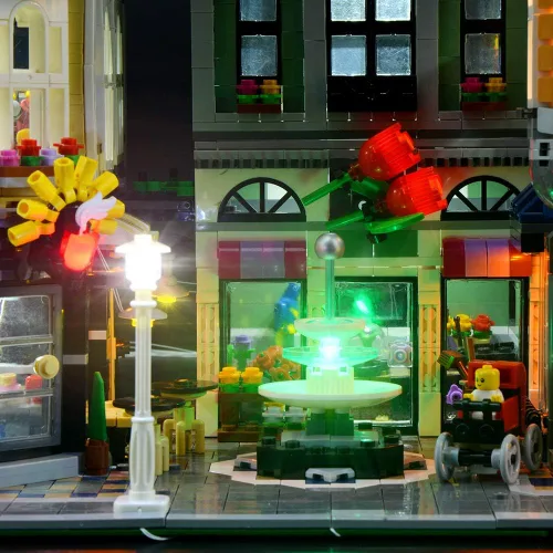 Vista 5 de LIGHTAILING Juego de luces para el modelo de bloques de construcción (Creator Expert The Assembly Square) – Kit de luz LED compatible con Lego 10255