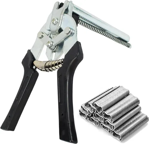 Vista 6 de Alicates de anillo de uñas tipo M, juego de alicates de anillo de acero inoxidable con 1200 piezas de clavos de acero galvanizado, kit de alicates