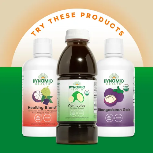 Vista 6 de Dynamic Health Mezcla de graviola, mangostán, nopal y aloe, 100% orgánico, sin aditivos, soporte del sistema inmunológico, antioxidante, vegano, sin