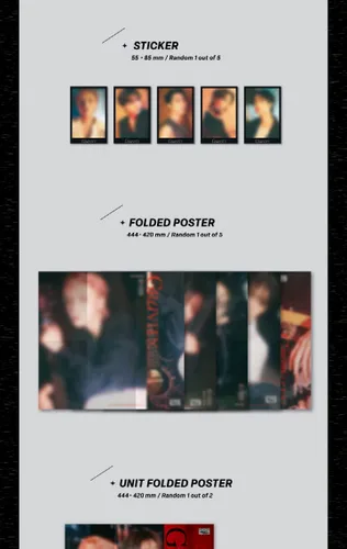 Vista 5 de ONEWE Gravity 1st English Full Album FoldedPoster on pack+Cartel de letras+Photobook+Marcador+Tarjeta fotográfica grande+Postal