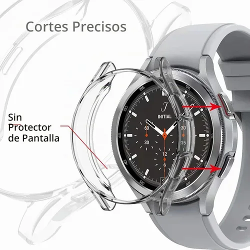 Vista 5 de E ECSEM Funda compatible con Samsung Galaxy Watch 4 Classic de 1.654 pulgadas, 1.811 pulgadas, 8 paquetes de funda protectora de TPU suave a prueba