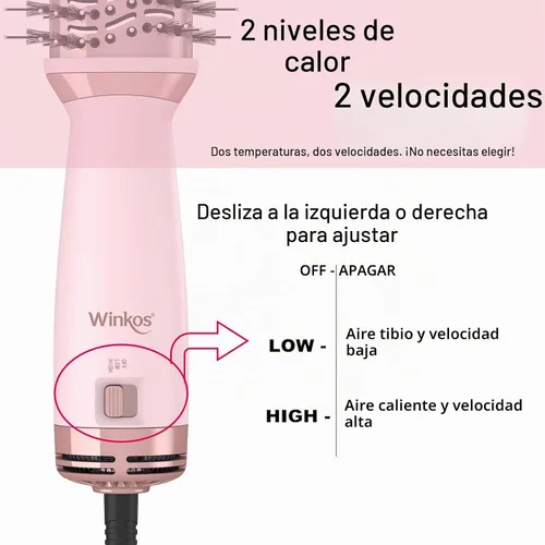 Vista 4 de Cepillo de aire caliente de doble voltaje de viaje Cepillos secadores de pelo MIni 4 en 1 Cepillo secador de pelo de 2 pulgadas con bolsa
