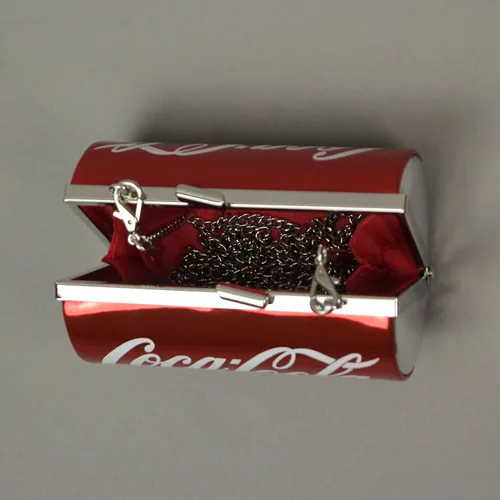 Vista 5 de Bolsa de noche clásica con licencia de Coca-Cola, bolsa de embrague de Coca-Cola de 4.75 pulgadas de largo