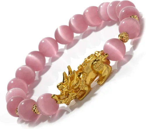 Vista 3 de ZenBless Fengshui - Pulsera de jade de porsperidad con dije de la suerte Feng Shui de obsidiana negra, regalo para hombres y mujeres con chapado