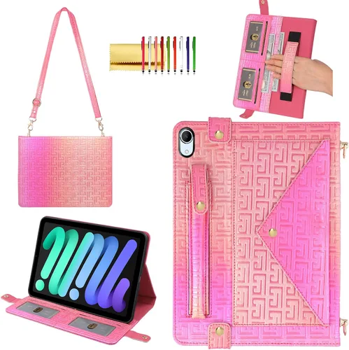 Vista 118 de Funda tipo bolso para iPad mini de 5ª/4ª/3ª/2ª/1ª generación de 7.9 pulgadas, Techcircle funda ligera tipo folio con soporte bandolera con billetera