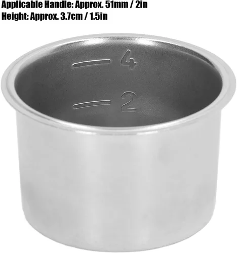 Vista 2 de Cesta de filtro poroso, recipiente de filtro de café en polvo de acero inoxidable para 4 tazas, colador de doble pared extraíble para mango de 2.008