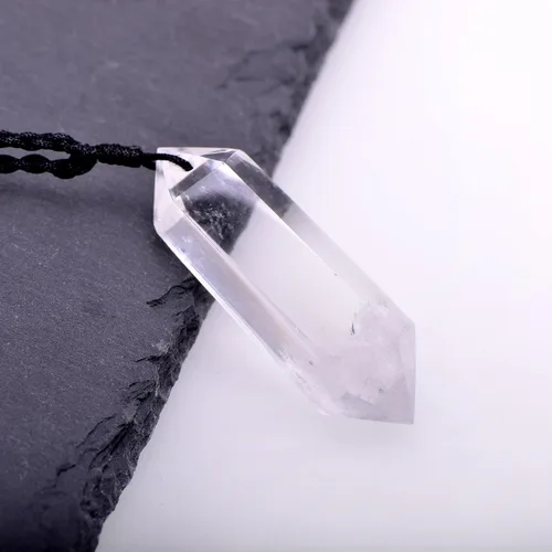 Vista 3 de Collar grande de cristal curativo de 2 pulgadas, colgante mineral natural con cordón ajustable