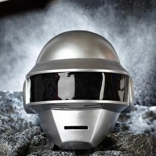 Vista 3 de Casco punk para cosplay de resina para adultos, máscara plateada, estilo punk, disfraz de Halloween