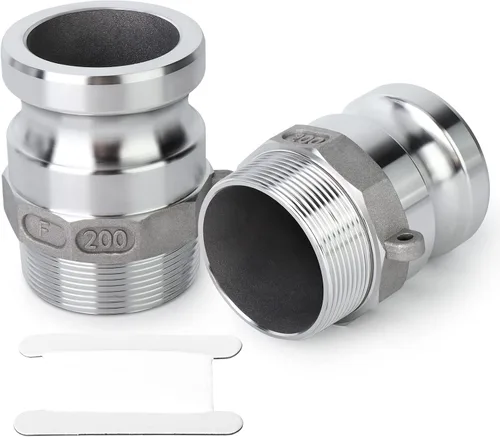 Vista 9 de TAISHER 2 accesorios de manguera de aluminio tipo F global, enchufe de 1-1/2 pulgadas x 1-1/2 pulgadas NPT macho