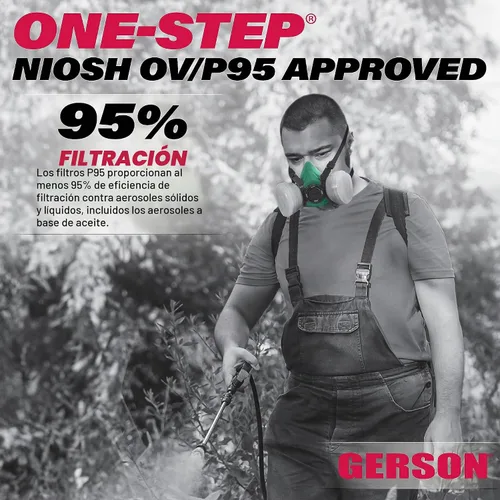 Vista 4 de GERSON NIOSH 8311 Respirador desechable de media máscara de un solo paso grande