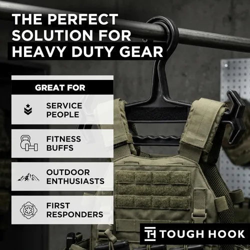 Vista 3 de Tough Hook ID - Percha de identificación resistente, fabricada en Estados Unidos, tapa de 200 libras, portaplatos, equipo táctico, buceo BCD