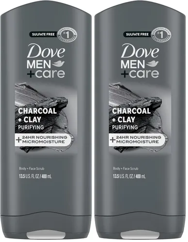 Vista 9 de DOVE MEN + CARE Jabón para el cuerpo y rostro con carbón purificante y arcilla con tecnología Micromoisture nutritiva de 24 horas para hombres, 398