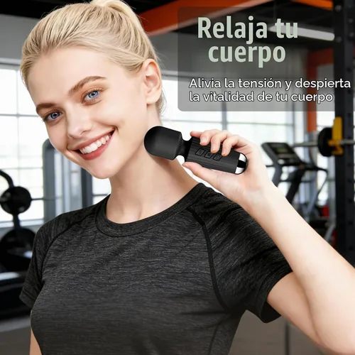 Vista 7 de Mini masajeador personal inalámbrico de mano con vibración, 20 patrones y 8 velocidades, silicona suave, impermeable, recargable por USB y Negro