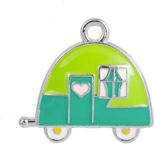 Vista 5 de Retro Camping Keychain - Enamel Key Ring - Vintage Camper Charm - RV Accessories - Handmade