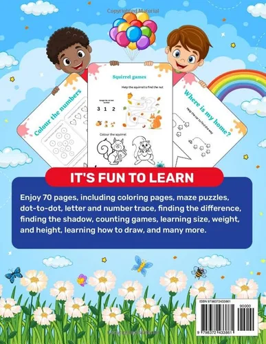 Vista 2 de Activity Book For Kids 3-5 Year Olds Coloring, Dot to Dot, Puzzles, Letters Numbers trace, Mazes, Drawing and More