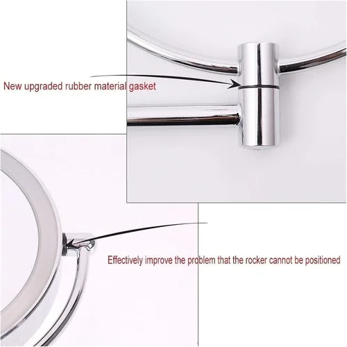 Vista 5 de Wall-Mounted Makeup Mirror LED Lighted Makeup Mirror Wall Mount 8 Inches 5X Magnified Double-Sided Vanity Mirror with Lights