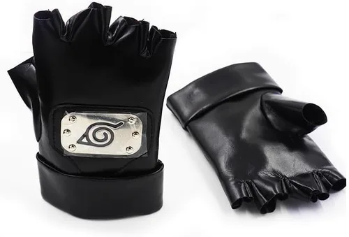 Vista 5 de Ninja star suit anime ninja role-playing mask metal plated scarf and ninja role-playing gloves (black)