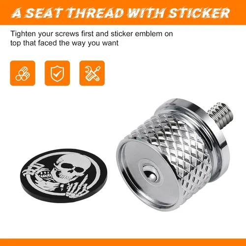 Vista 4 de Kit de tornillos y tuercas de acero inoxidable cromado para guardabarros trasero de 1/4"-20 roscas de montaje rápido compatible con Harley Touring