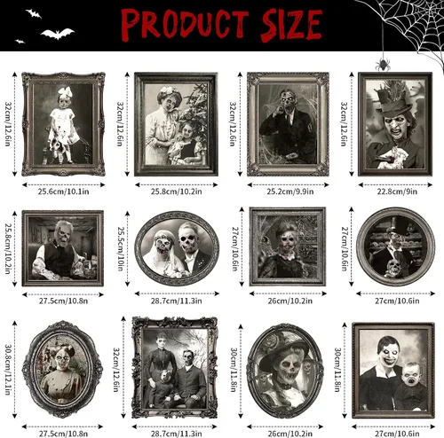 Vista 3 de 12 piezas de decoración de Halloween, póster gótico cambiante en 3D, imagen