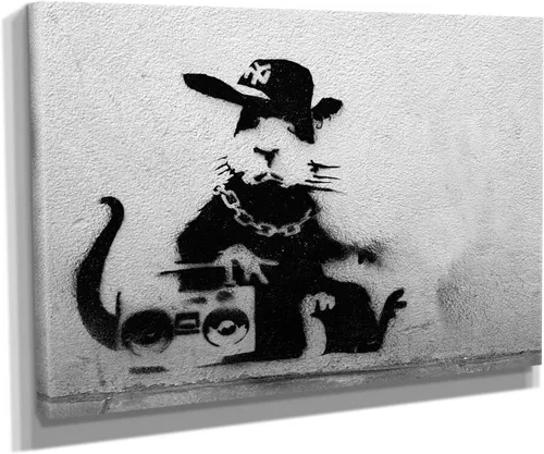 Vista 59 de Arte en lienzo de Banksy para pared, decoración del hogar, lienzo pre-estirado - varios tamaños