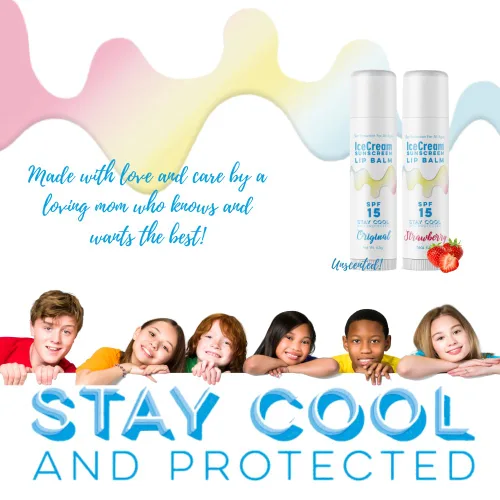 Vista 4 de IceCream Bálsamos labiales con protector solar, protector solar para labios, protector solar resistente al agua para labios, cuidado de labios