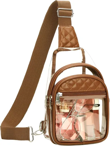 Vista 8 de Vorspack Clear Bag for Stadium Events - Crossbody Bag for Women Clear Stadium Bag for Concerts Sports Festivals