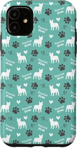 Vista 8 de Frenchie Mom French Bulldog Mom Blue Women Case for iPhone 17