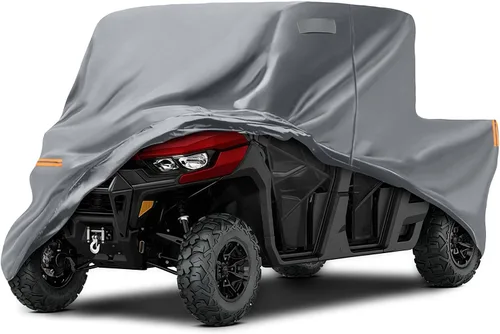 Vista 13 de Cubierta impermeable para UTV compatible con Polaris, cubierta para exterior de 6 capas con ventilaciones de aire, cremallera en la puerta