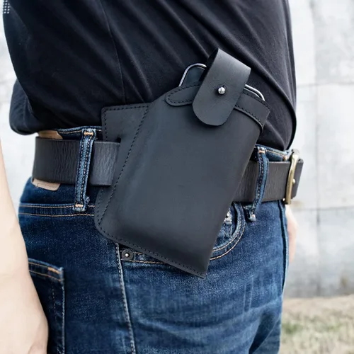 Vista 2 de Topstache Funda de cuero para cinturón, funda de teléfono celular con tapa para iPhone 14, 14 Pro, 13 Pro, 13, 12 Pro, 12, 11, XR, Galaxy S22, S21