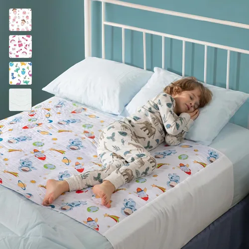 Vista 11 de IMPROVIA® Almohadillas para orinar para niños, impermeables, reutilizables, lavables, absorbentes, antideslizantes, diseño de dinosaurio