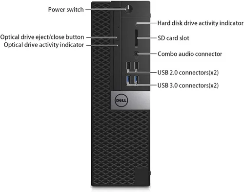 Vista 4 de Dell Optiplex 3040 SFF PC de escritorio para negocios, Windows 11 Pro de 64 bits, procesador Core i5-6500, 8 GB de RAM, unidad de estado sólido