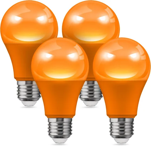 Vista 17 de L LOHAS LED Bombillas LED, Bombilla de Luz Ámbar para Ayuda del Sueño, A19 9W (Equivalente a 60 Vatios), Bloqueo de Luz Azul, Bombillas Regulables
