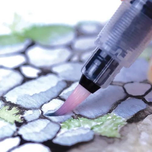Vista 5 de Pentel Japan Aquash Waterbrush - Pincel de agua, punta mediana