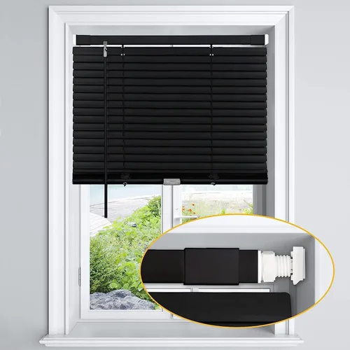 Vista 20 de LazBlinds Mini Persianas de Aluminio de 1", Sin Herramientas-Sin Taladro, Persianas Sin Cordón para Ventanas Interiores, Persianas Horizontales