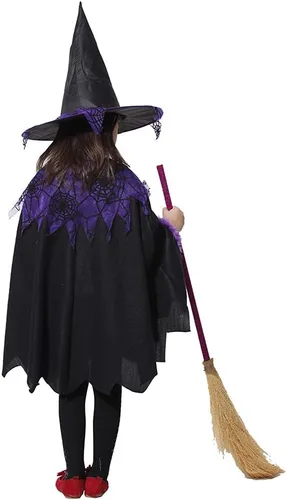 Vista 2 de Disfraz de bruja naranja de Halloween para niñas, disfraz de Halloween para bebé, disfraz de Halloween para cosplay Black Witch