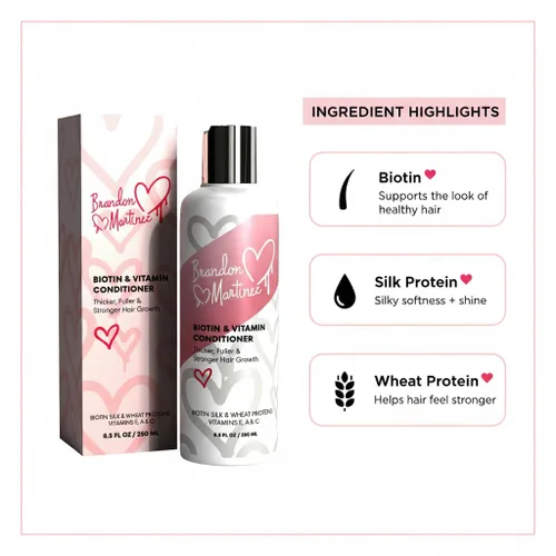 Vista 3 de Acondicionador capilar con vitamina biotina para adelgazar el cabello, acondicionador hidratante con aloe vera y pepino, tratamiento acondicionador