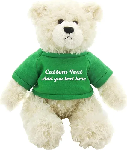 Vista 10 de Oso de peluche personalizado Brandon crema de 12 pulgadas, osos de peluche personalizados, gran regalo para San Valentín, graduación, cumpleaños