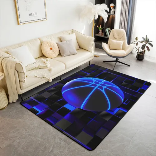 Vista 36 de Erosebridal Tapete de fútbol para interiores de 3 x 5 pulgadas, alfombra de fútbol neón para niños, adolescentes, hombres, brillantes, geométricas
