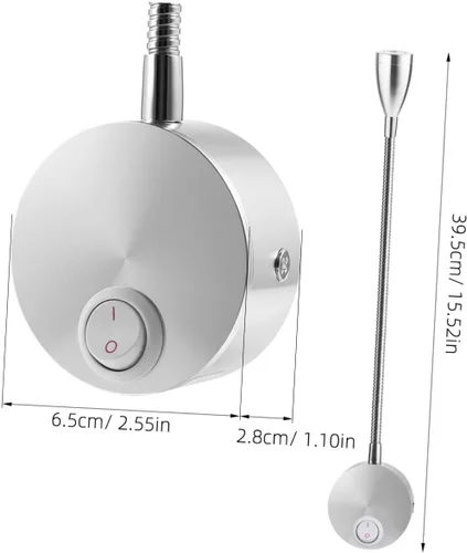Vista 2 de SEWACC Luz de lectura LED para montaje en pared, brazo flexible de 360 grados, para dormitorio, lámpara de noche con interruptor, blanco cálido