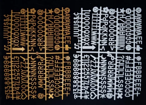 Vista 4 de Juego de tableros de letras MEGA con más de 700 letras y emojis blancos y dorados