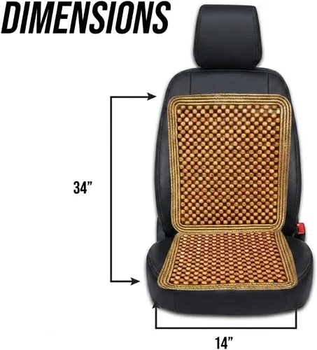 Vista 4 de ZONETECH Cojín para Asiento de Conductor de Madera con Cuentas - Protector de Asiento Universal Masajeador Cómodo para Coche con Alta Ventilación